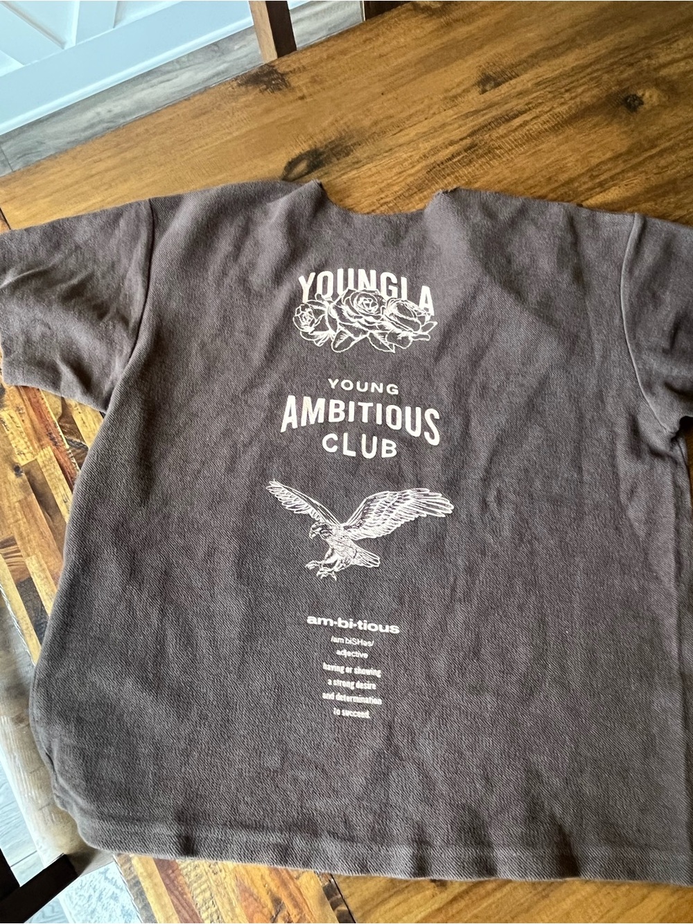 YoungLA Brown Crew Neck with Young Ambitious Club Logo